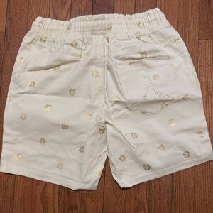 Cream Shorts with Gold Accents